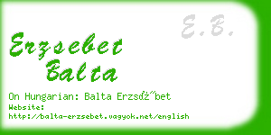 erzsebet balta business card